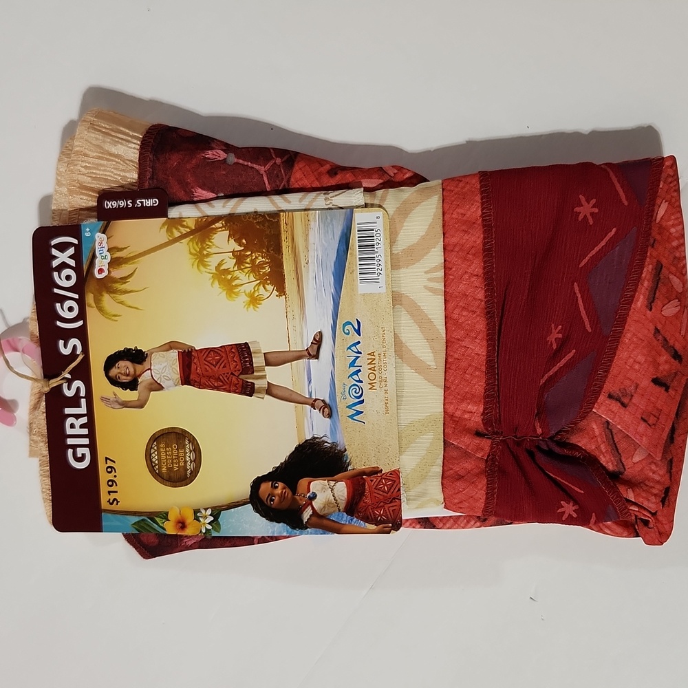 Disney Moana 2 Girls Classic Costume Dress S(6/6X)